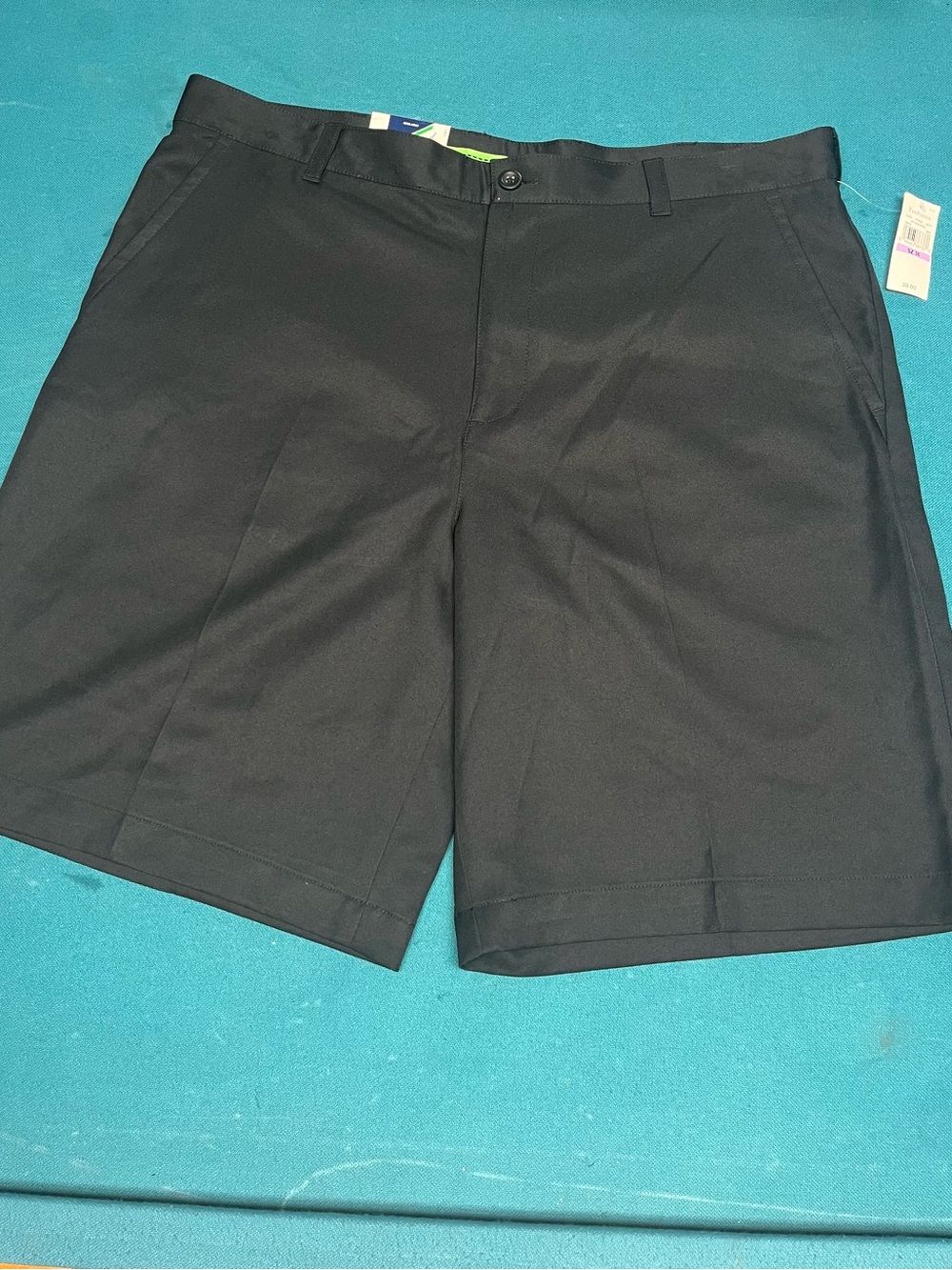 Izod Men's Black Flat-Front Performance Shorts